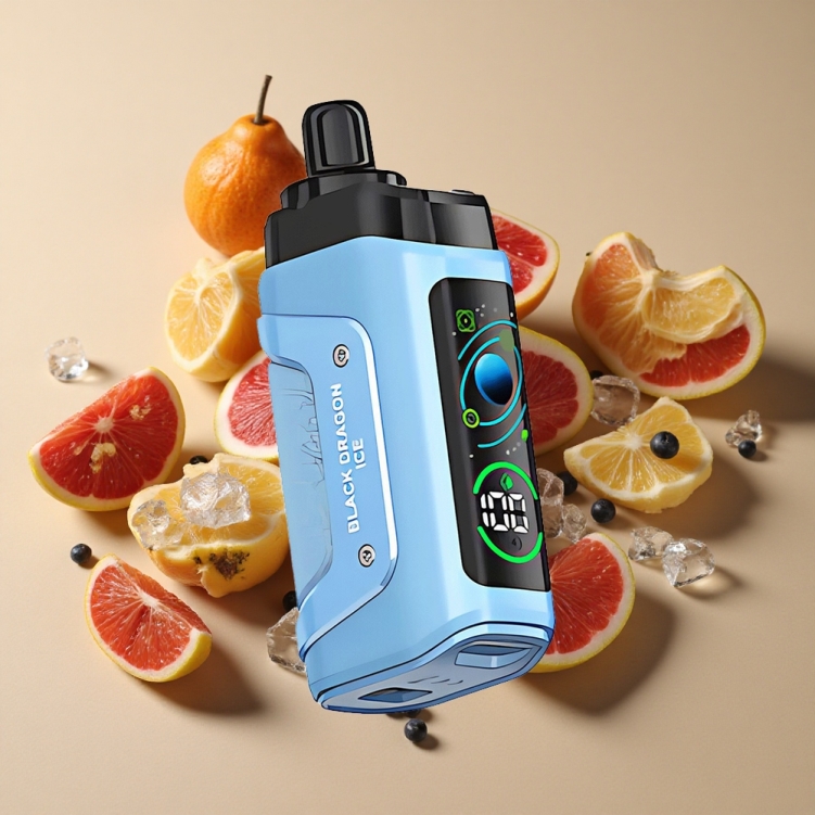 Razz Bar 45000 Bouffées Vape Jetable Dragon Noir Glace avec Bobine Mesh 1.0 Ohm