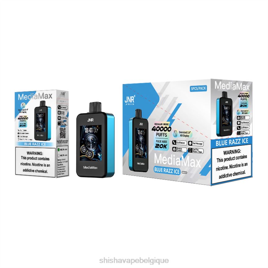 JNR MediaMax 40 000 bouffées 2LZV0021 glace bleue JNR vape prix